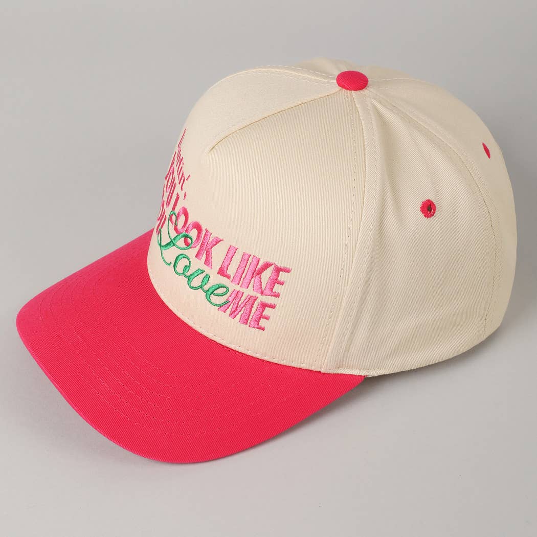 You Look Like You Love Me Embroidery Trucker Hat: Denim / ONE SIZE