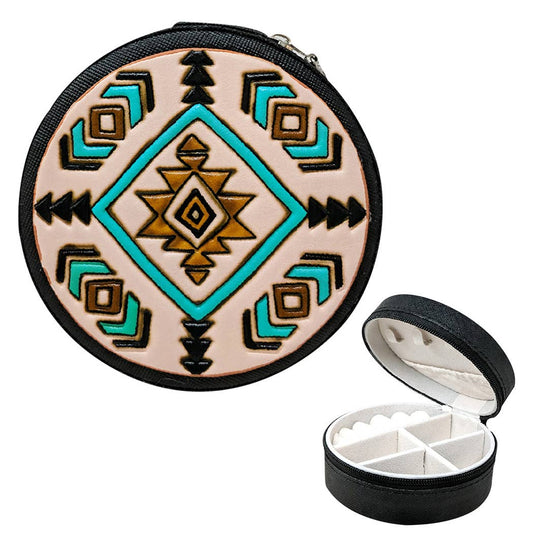 Aztec Leather Jewelry Organizer