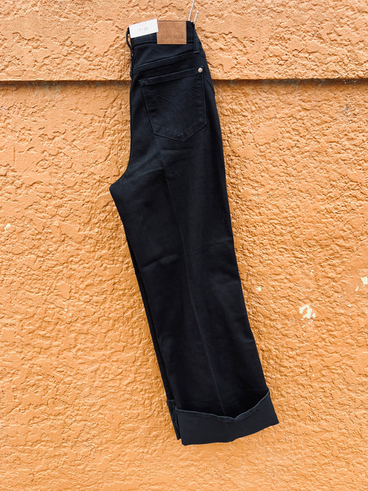 Retro Wide Leg Black Jeans