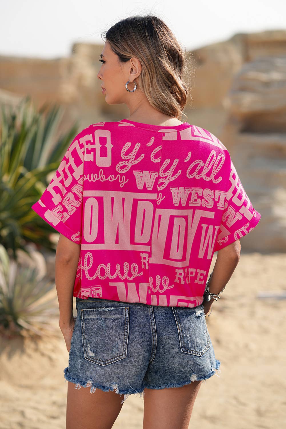 Howdy Cowboy Letter Printed Western Tee