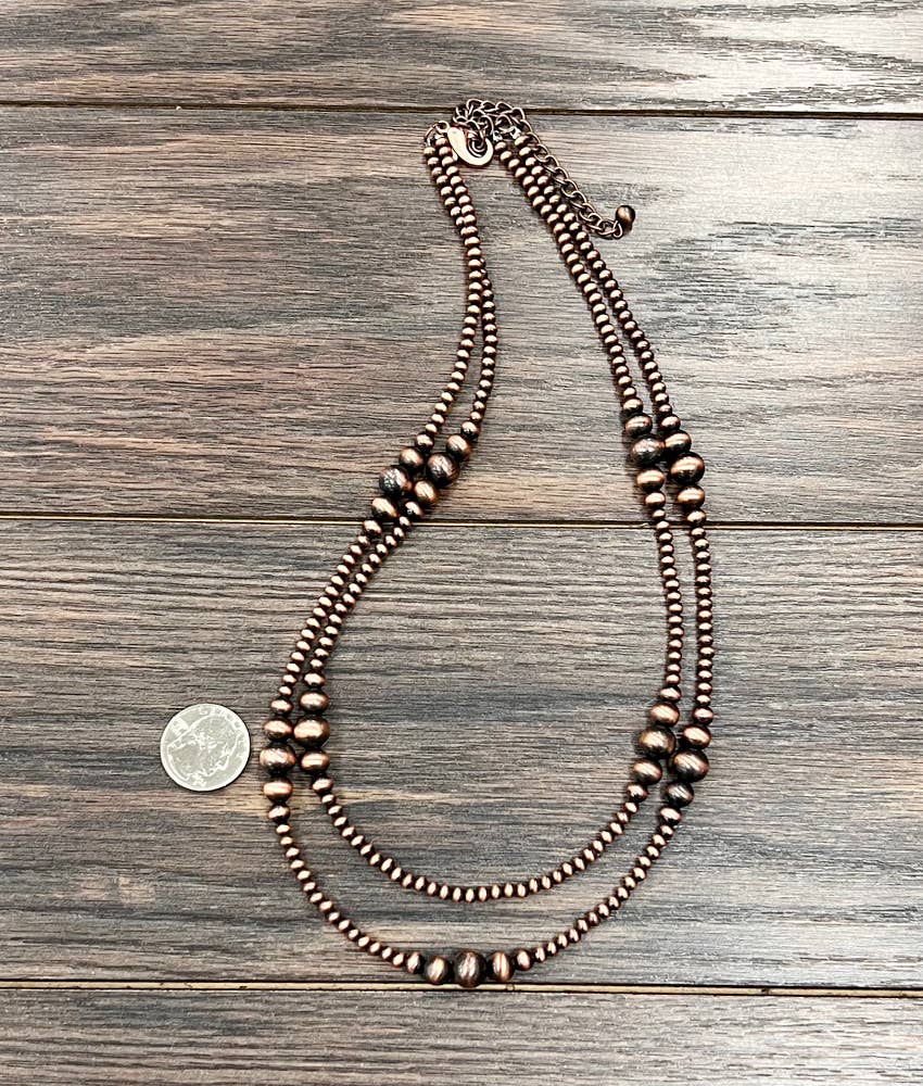 736998, Handmade Copper Navajo Bead Necklace