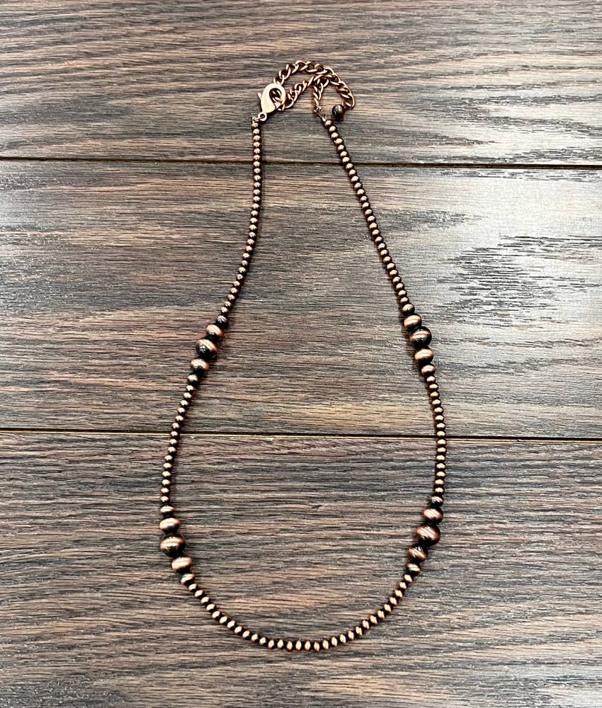 736971, Handmade Copper Navajo Bead Necklace