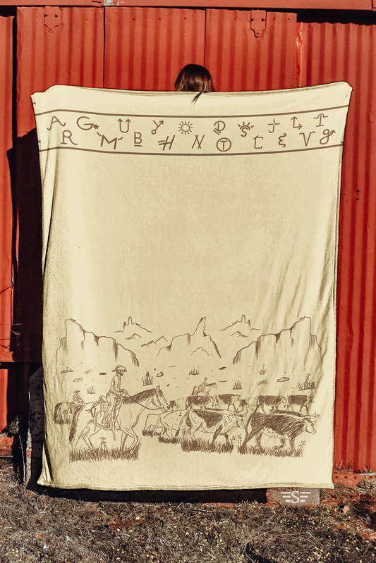 Cattle Drive Blanket: Black/ Tan
