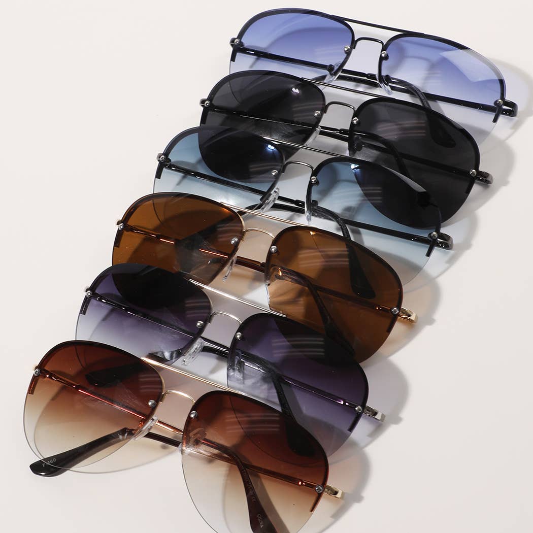 Rimless Design Think Legs Fashion Sunglasses: 12 ASSORTED COLOR / ONE SIZE