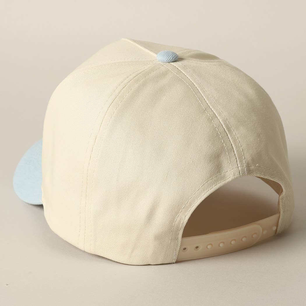 Detailed Cowboy Horse Embroidery Patch Denim Cap: LIGHT DENIM / ONE SIZE