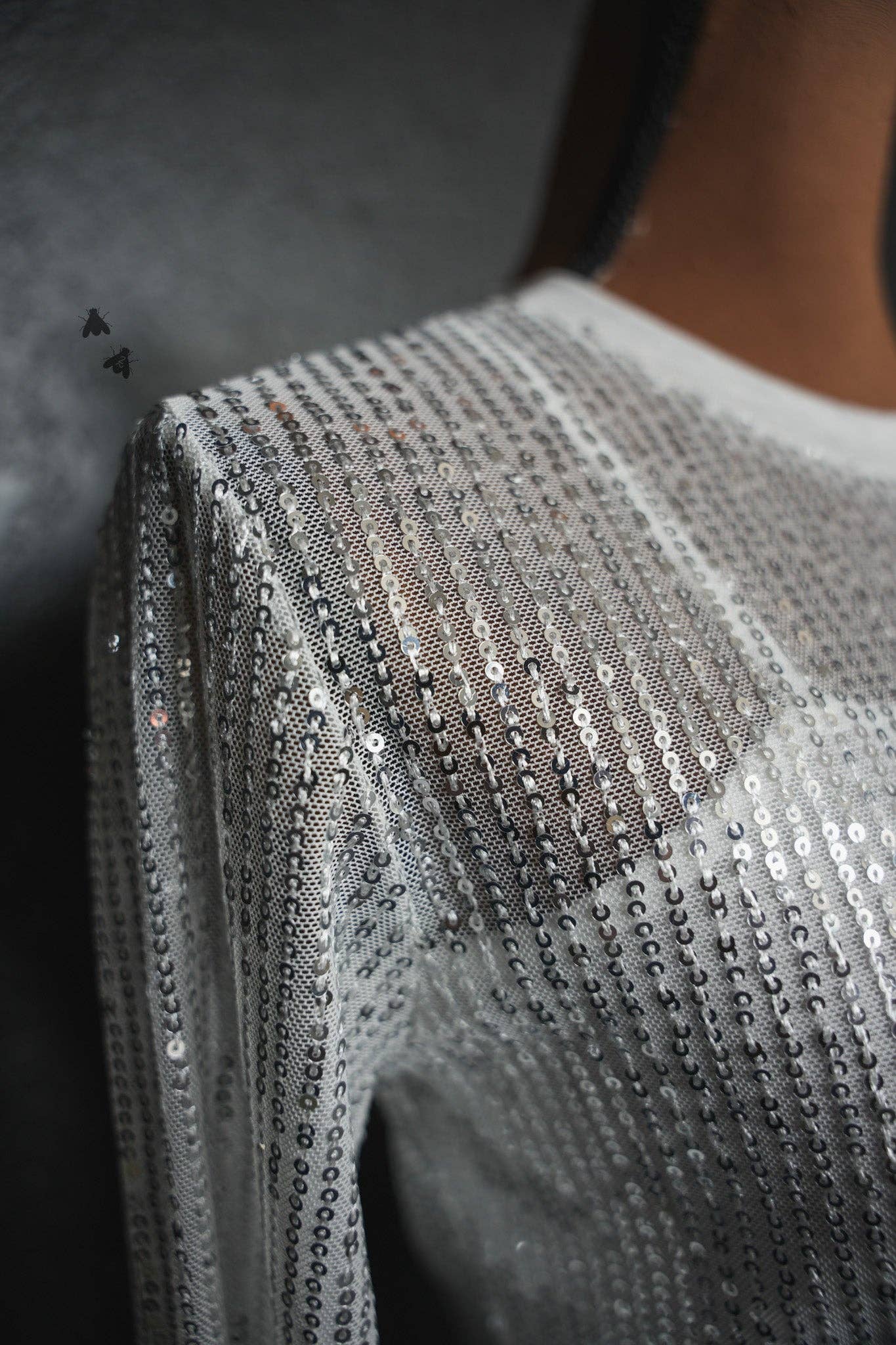 Sequin Saddles Sheer Top