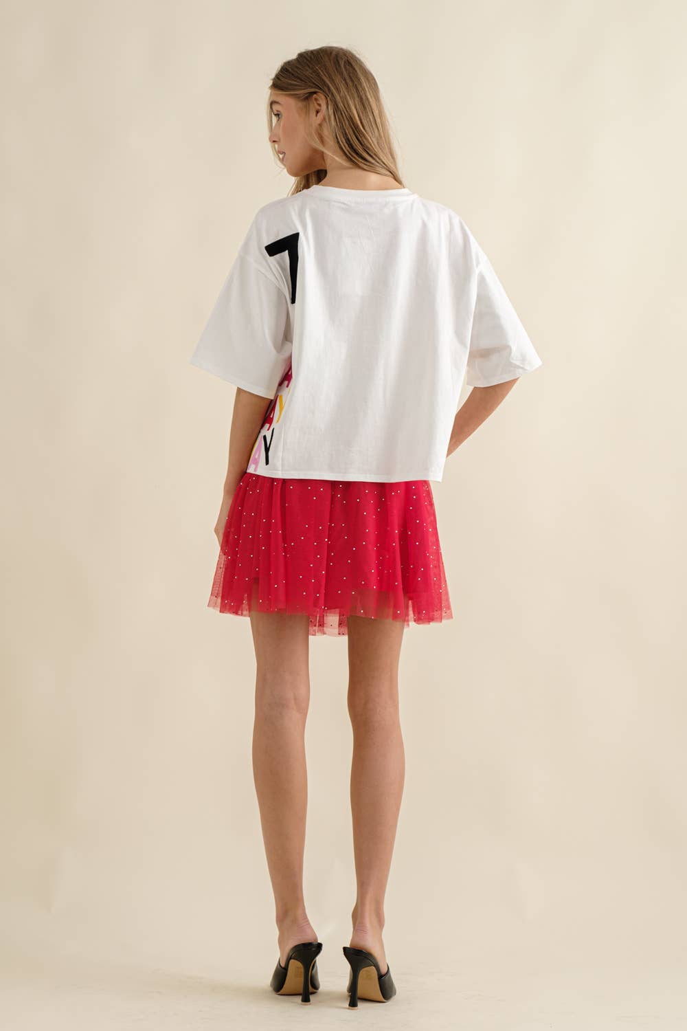 Elastic Waist Tulle Mesh Mini Skirt