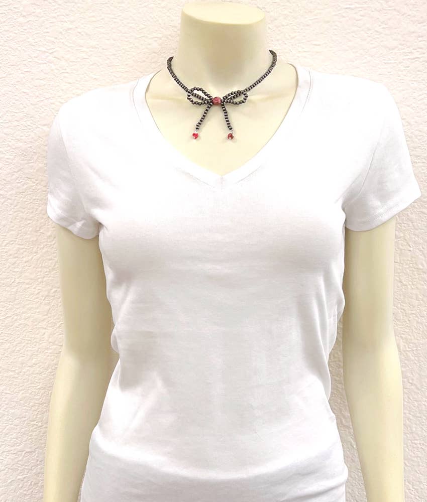 739091, Handmade Ribbon Bow Necklace