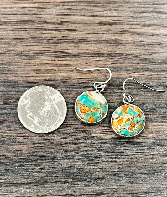 726352, 16mm Bezel Set Round Gemstone Earrings