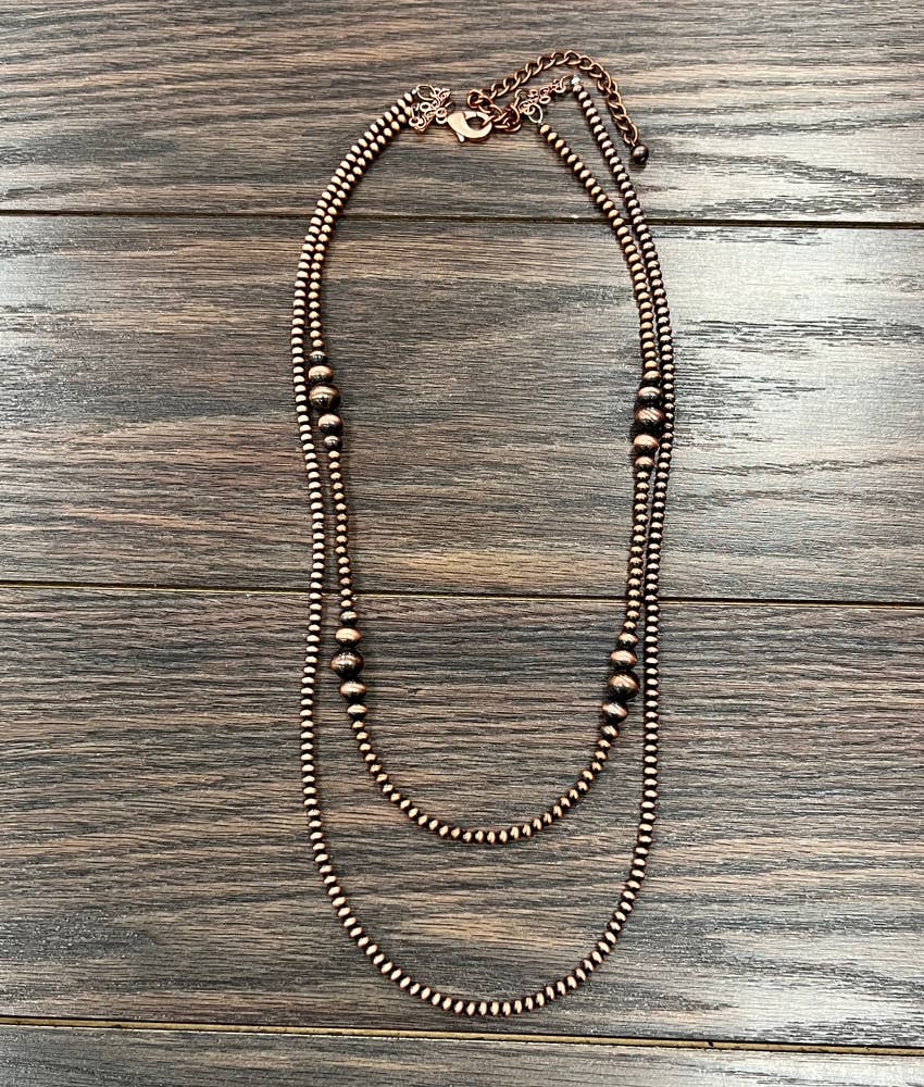 736981, Handmade Copper Navajo Bead Necklace