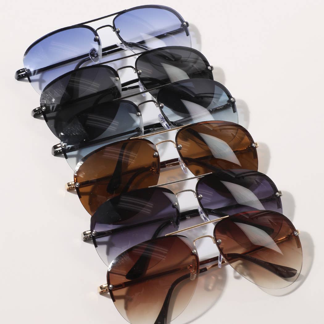 Rimless Design Think Legs Fashion Sunglasses: 12 ASSORTED COLOR / ONE SIZE