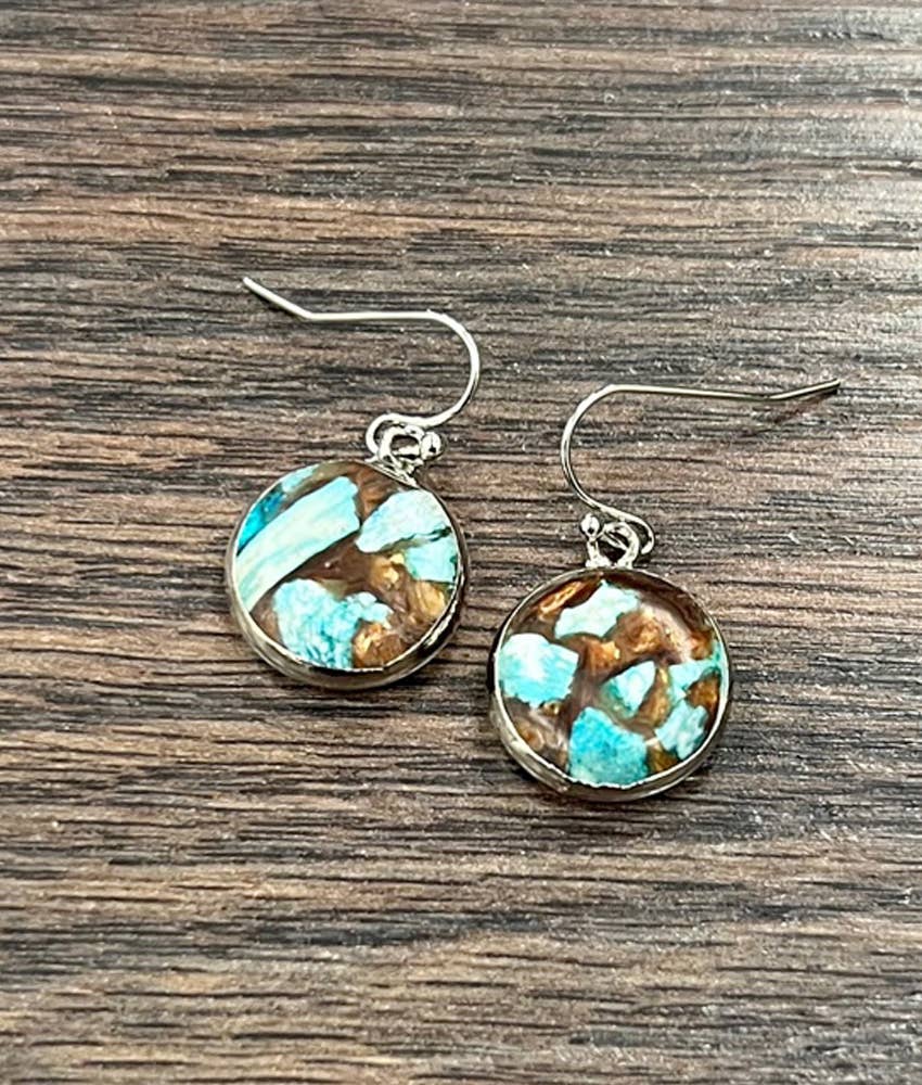 723979, Round Gemstone Earrings