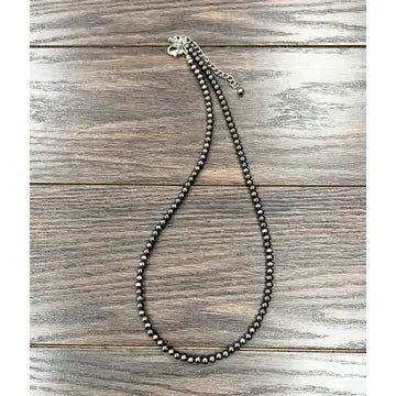 24" Handmade 6mm Polish Navajo Pearl Necklace