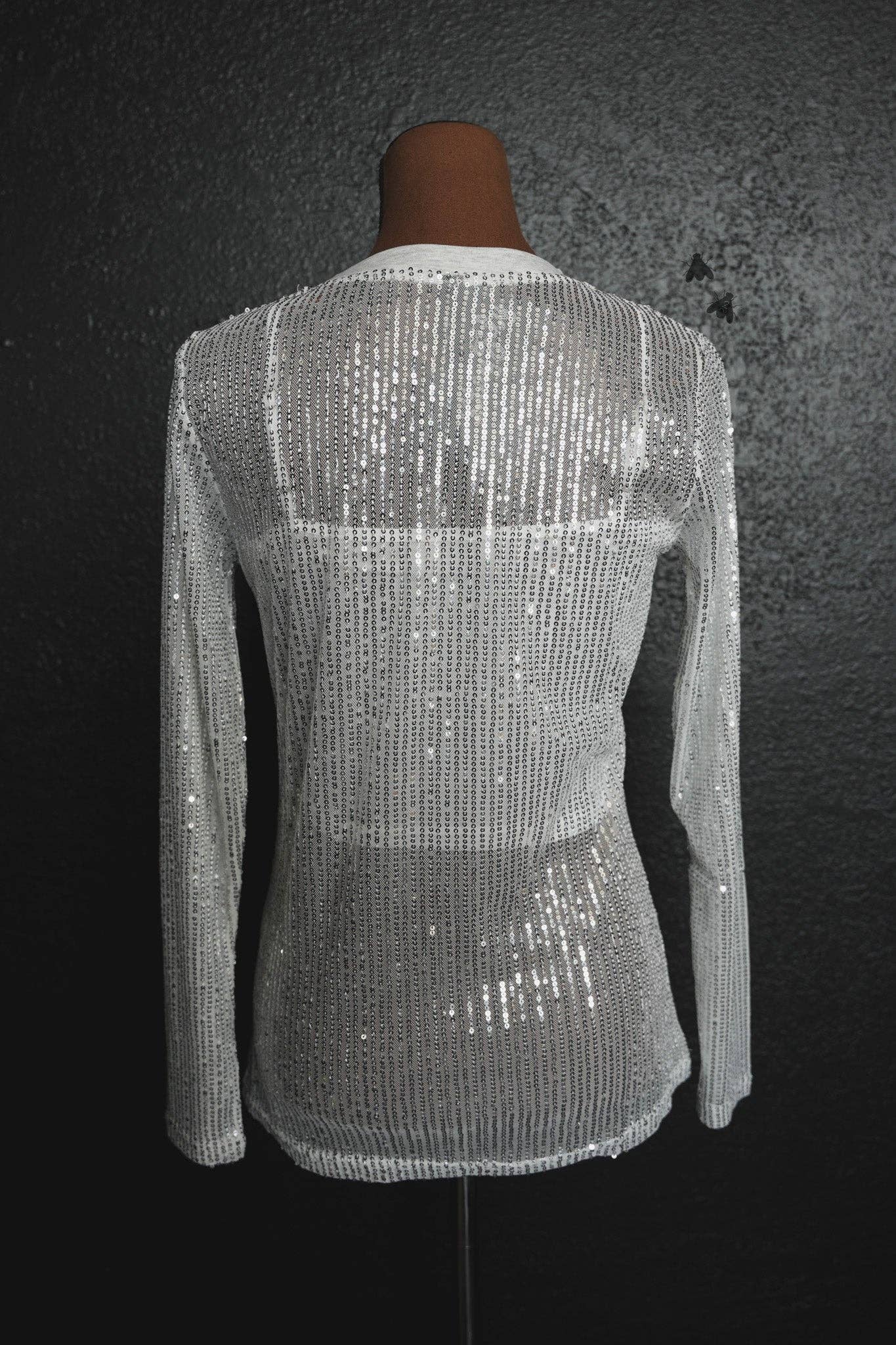 Sequin Saddles Sheer Top