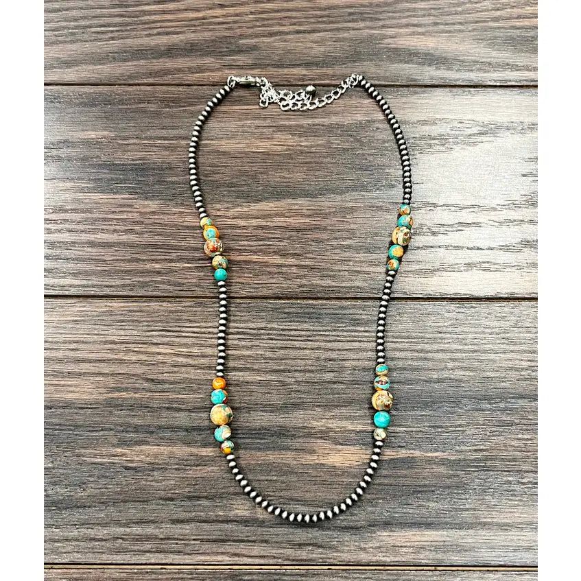22" Handmade Navajo Gemstone Necklace
