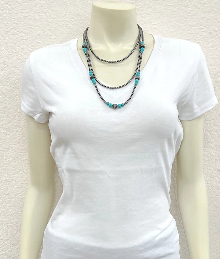 22" Handmade Navajo Turquoise Necklace