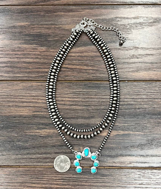 739411, Handmade Squash Naha Turquoise Necklace