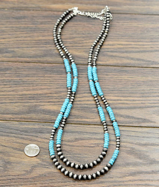 733485, Handmade 29" Navajo Bead Necklace