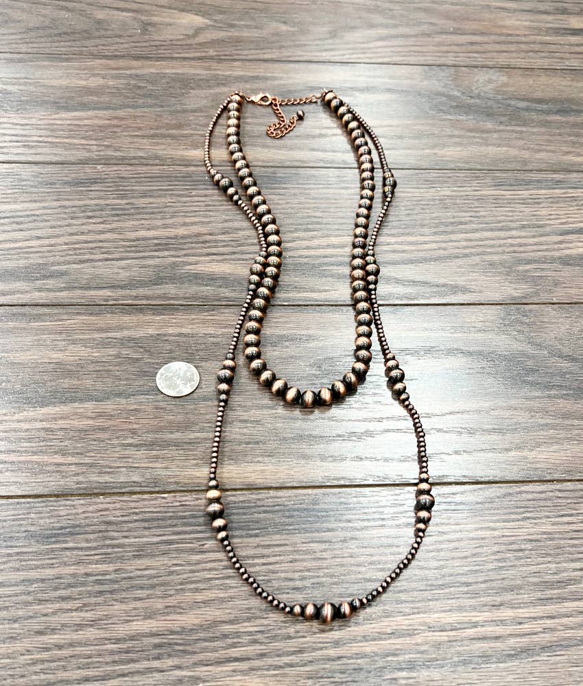 736058, Handmade Copper Navajo Bead Necklace