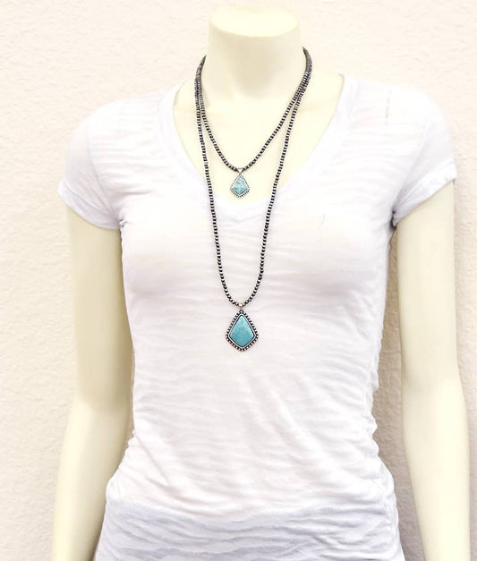 733497, Navajo Bead, Turquoise Necklace