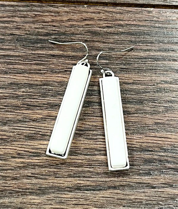 Gemstone Turquoise Bar Earrings
