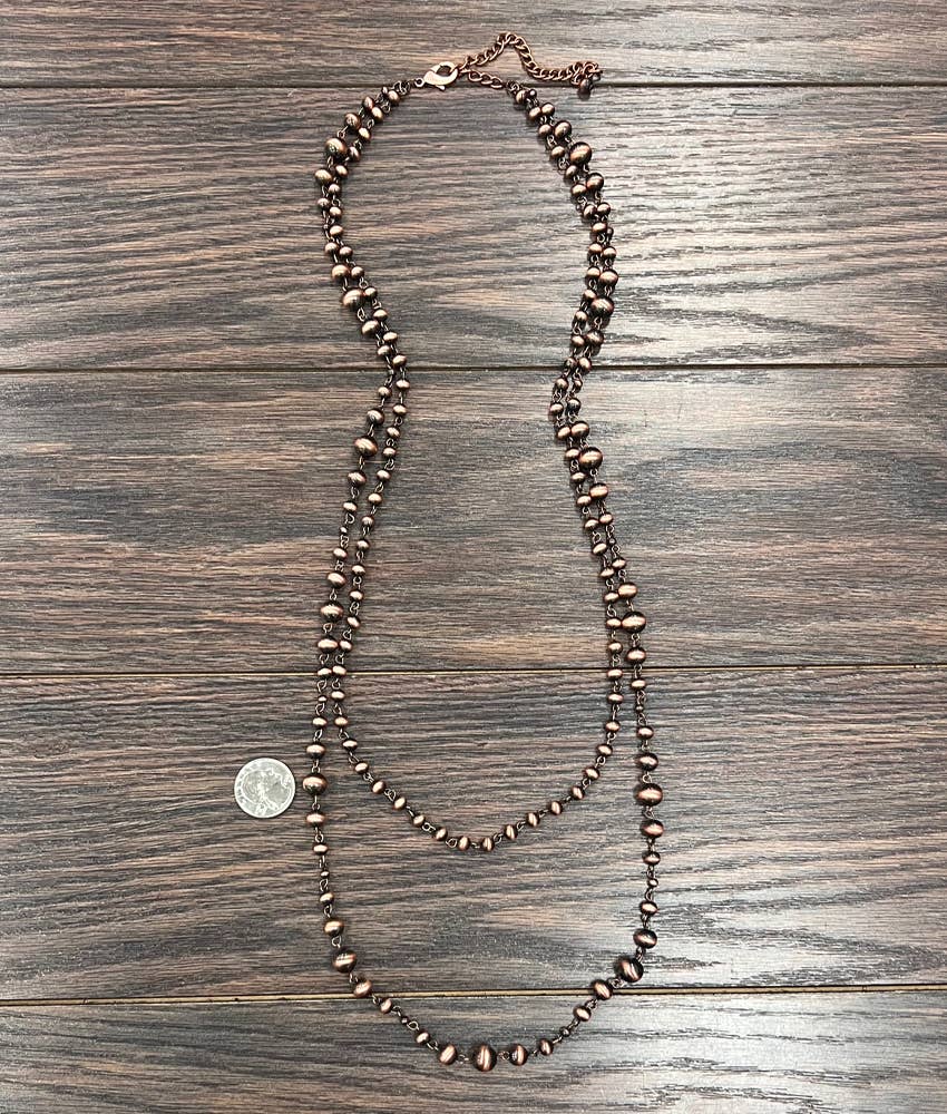 736494, Handmade Copper Navajo Bead Necklace