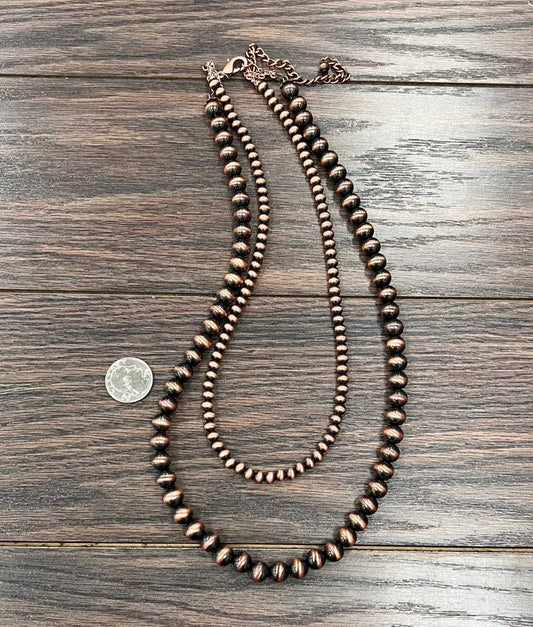 737054, Handmade 24" Copper Navajo Bead Necklace