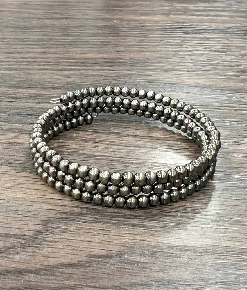 711448, Tiny 4mm Polish Navajo Bead Wrap Bracelet