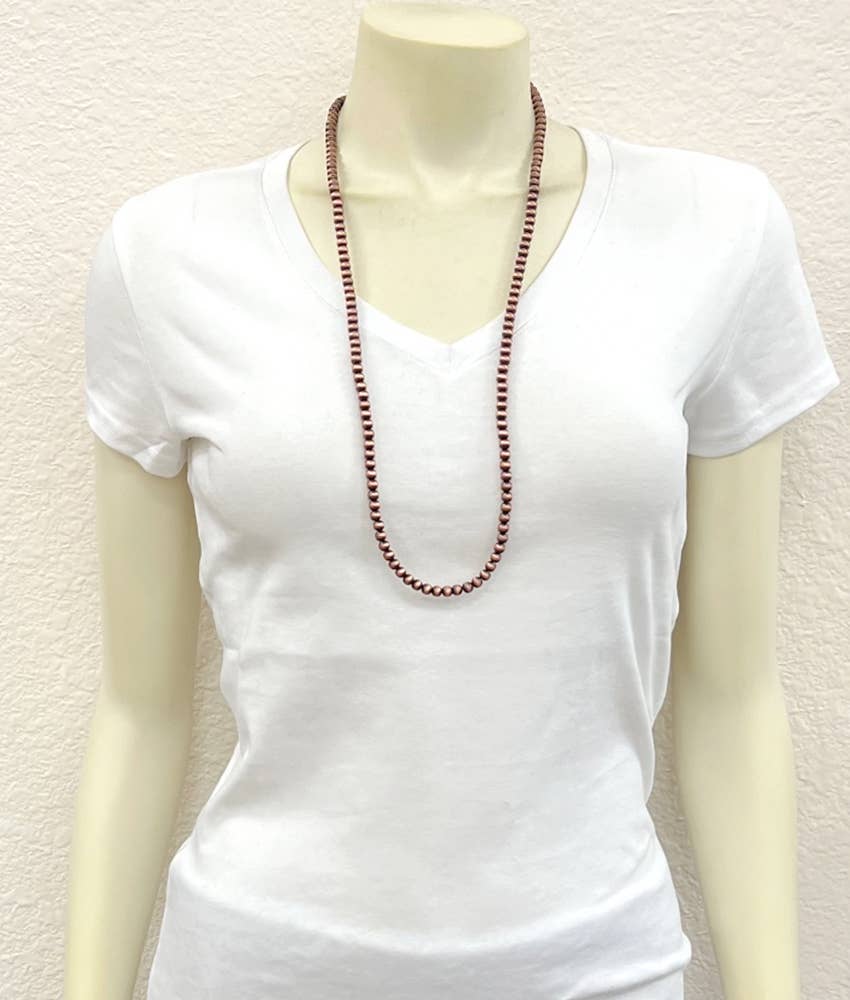 736842, Copper Navajo Bead Necklace Earrings Set