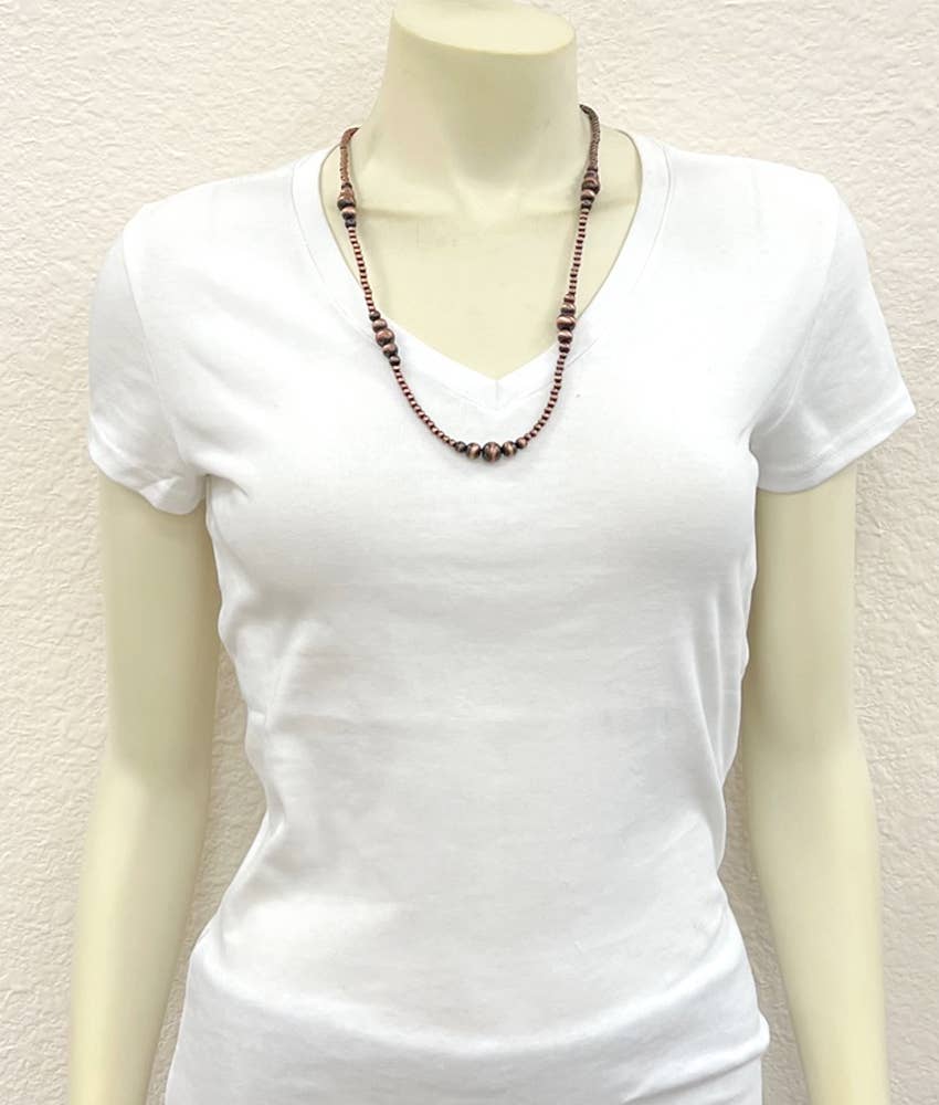 736510, Handmade Copper Navajo Bead Necklace