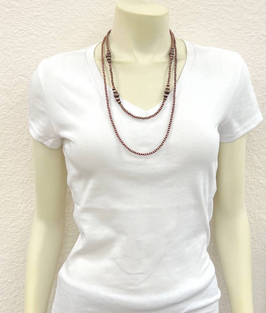 736981, Handmade Copper Navajo Bead Necklace