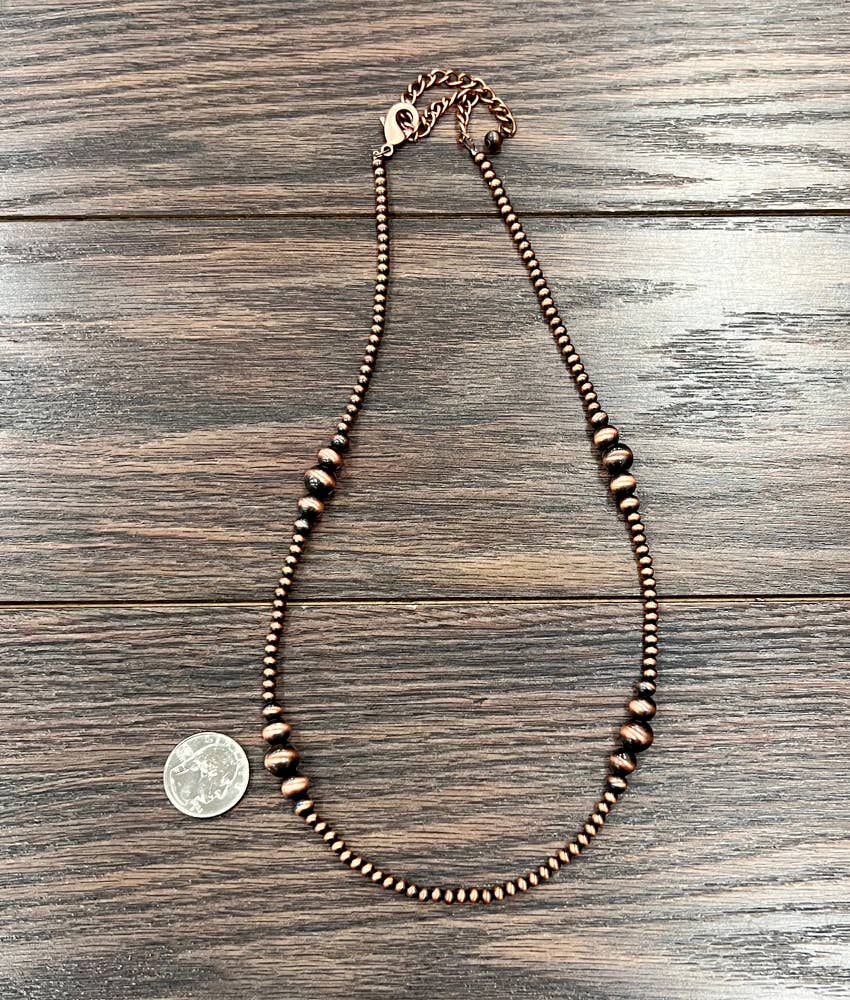 736971, Handmade Copper Navajo Bead Necklace