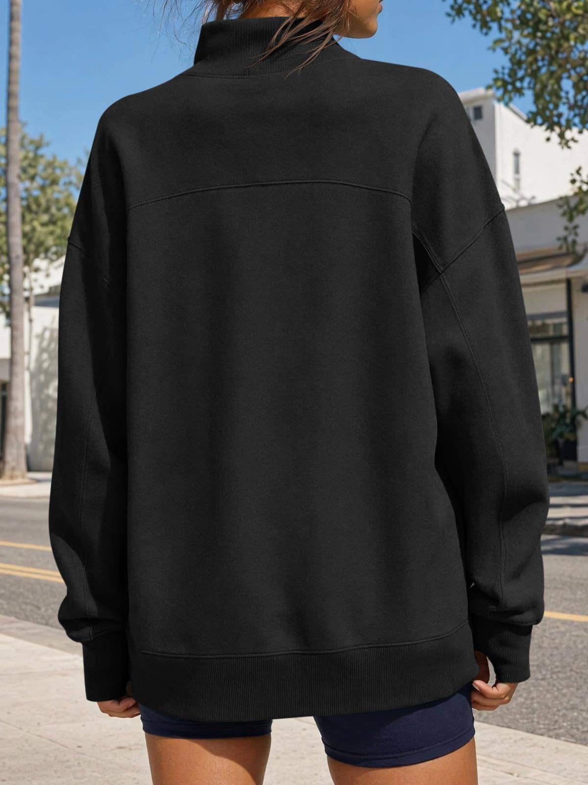 Mock Neck Oversized Sweatshirt