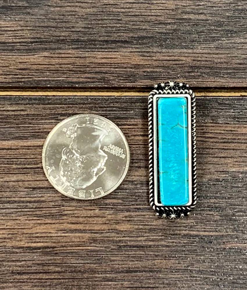 Bar Turquoise Stud Earrings