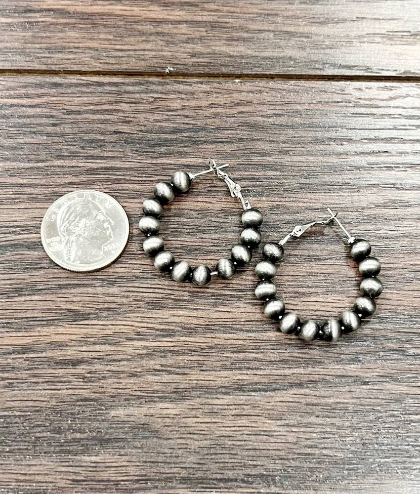 724502, Navajo Bead Hoop Earrings