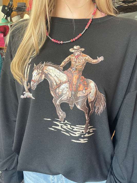 Western Cowboy Graphic Sweatshirt