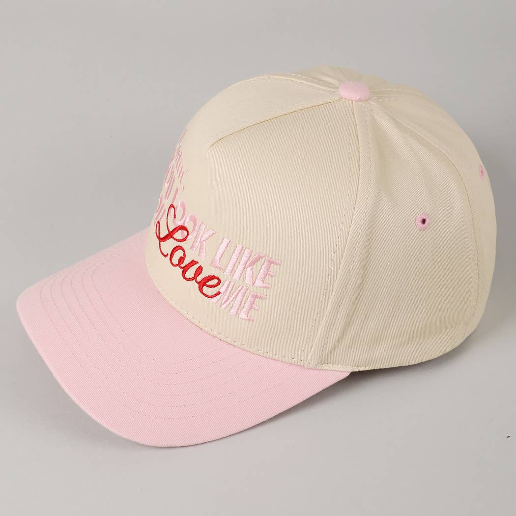 You Look Like You Love Me Embroidery Trucker Hat: Denim / ONE SIZE