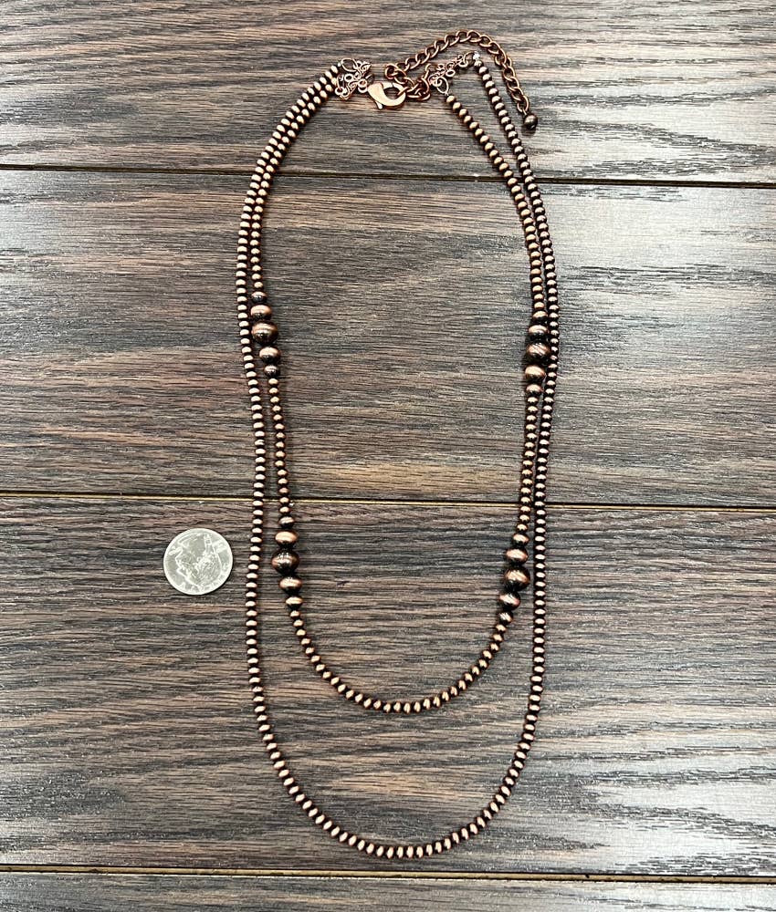 736981, Handmade Copper Navajo Bead Necklace