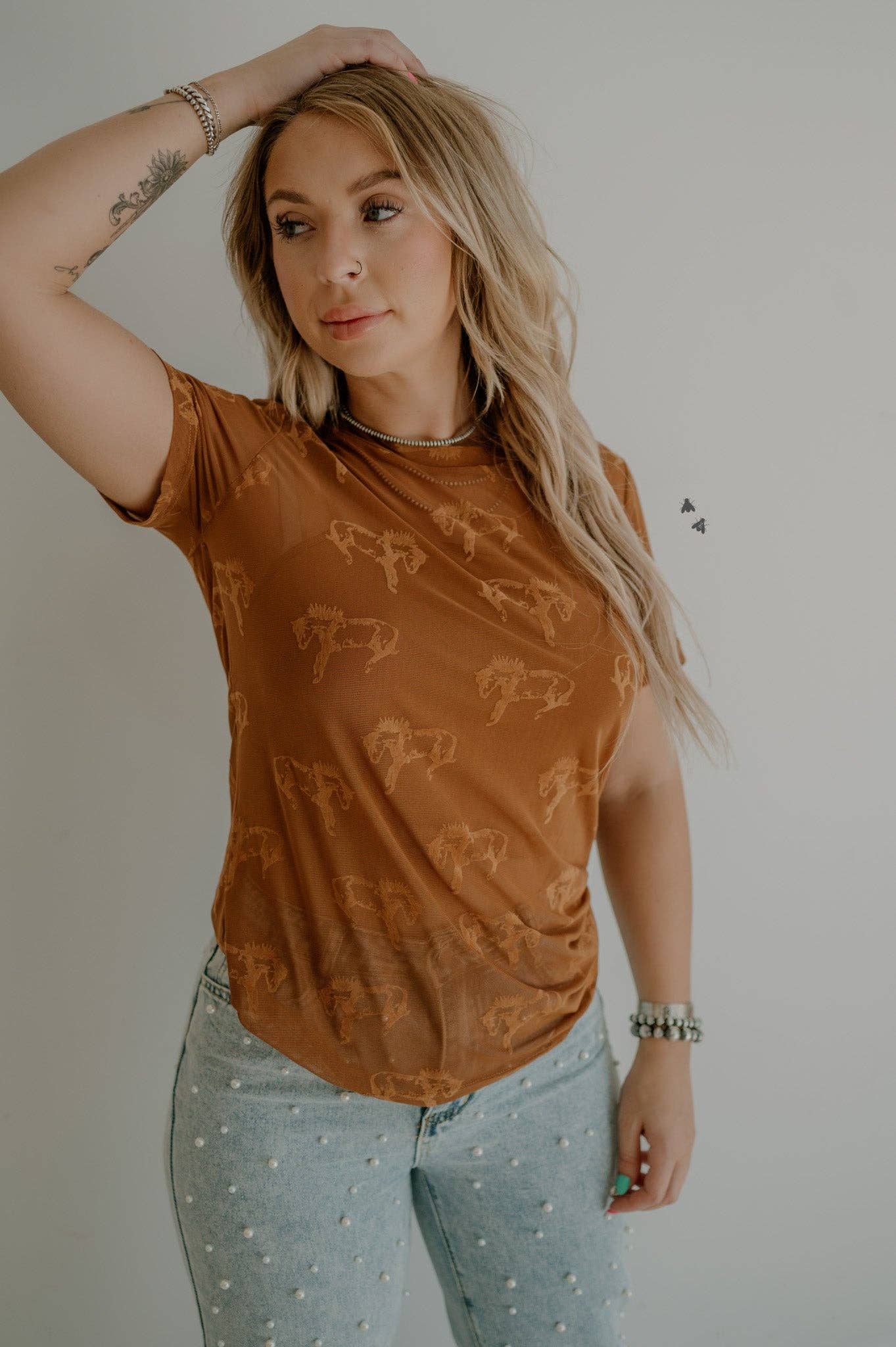 Buck Fifty Short Sleeve Mesh Top