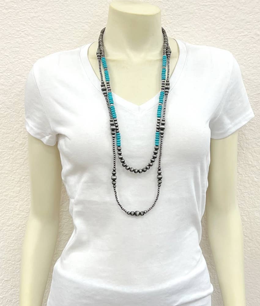 736710, Handmade 36" Navajo Bead Necklace