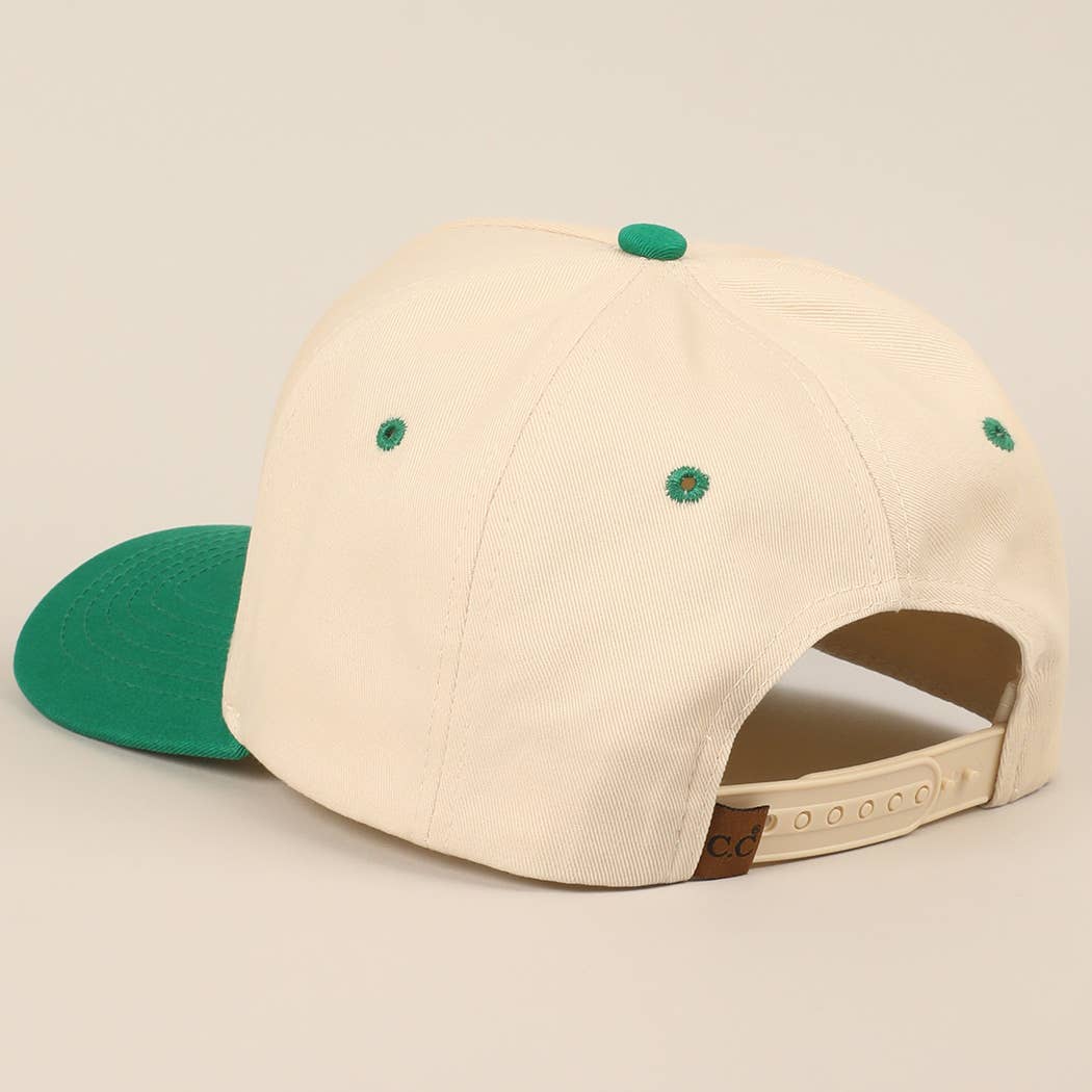 RODEO Two-Tone Embroidered Trucker Hat: BROWN / ONE SIZE