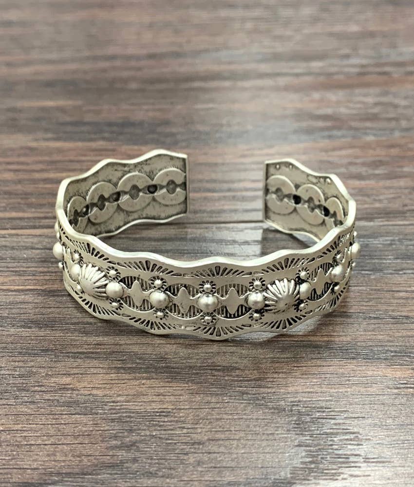 711237, Brass Concho Cuff Bracelet