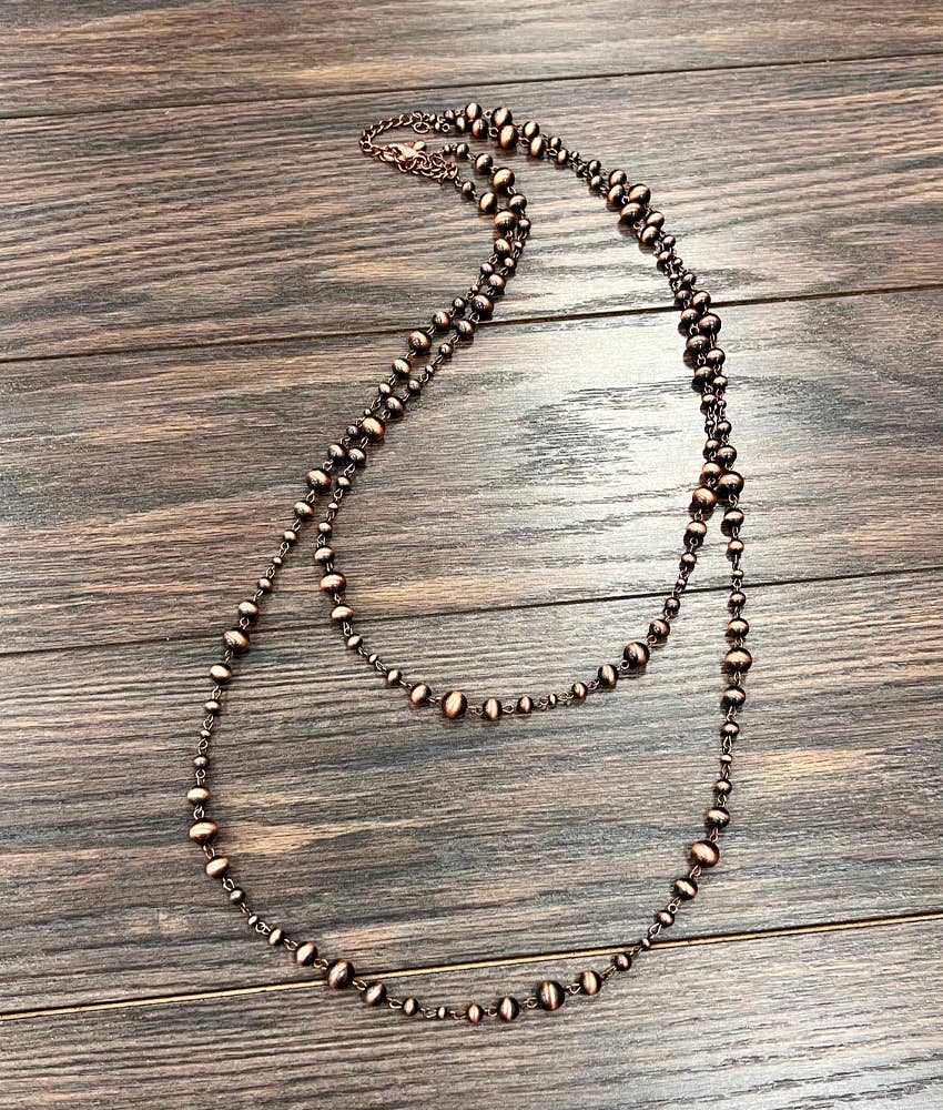 736820, Handmade Copper Navajo Bead Necklace