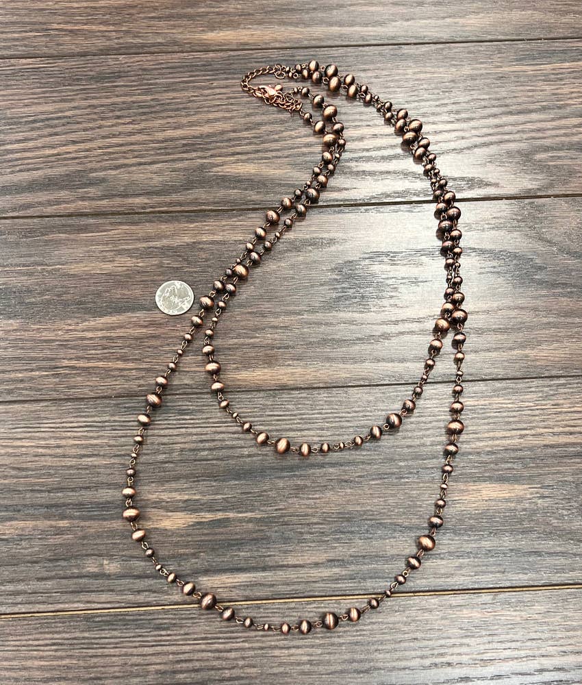 736820, Handmade Copper Navajo Bead Necklace