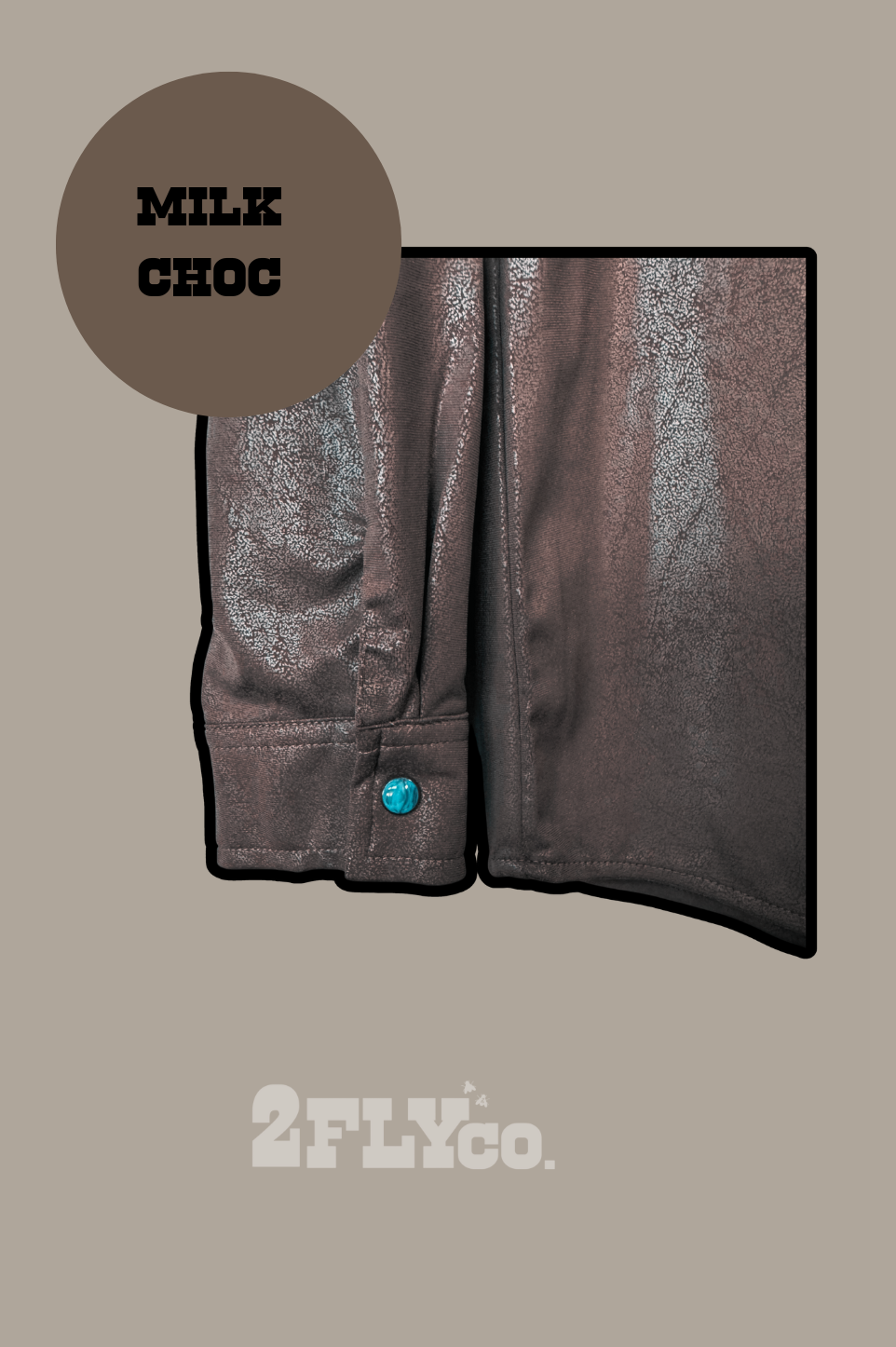 Leather Lux Turquoise Button Up