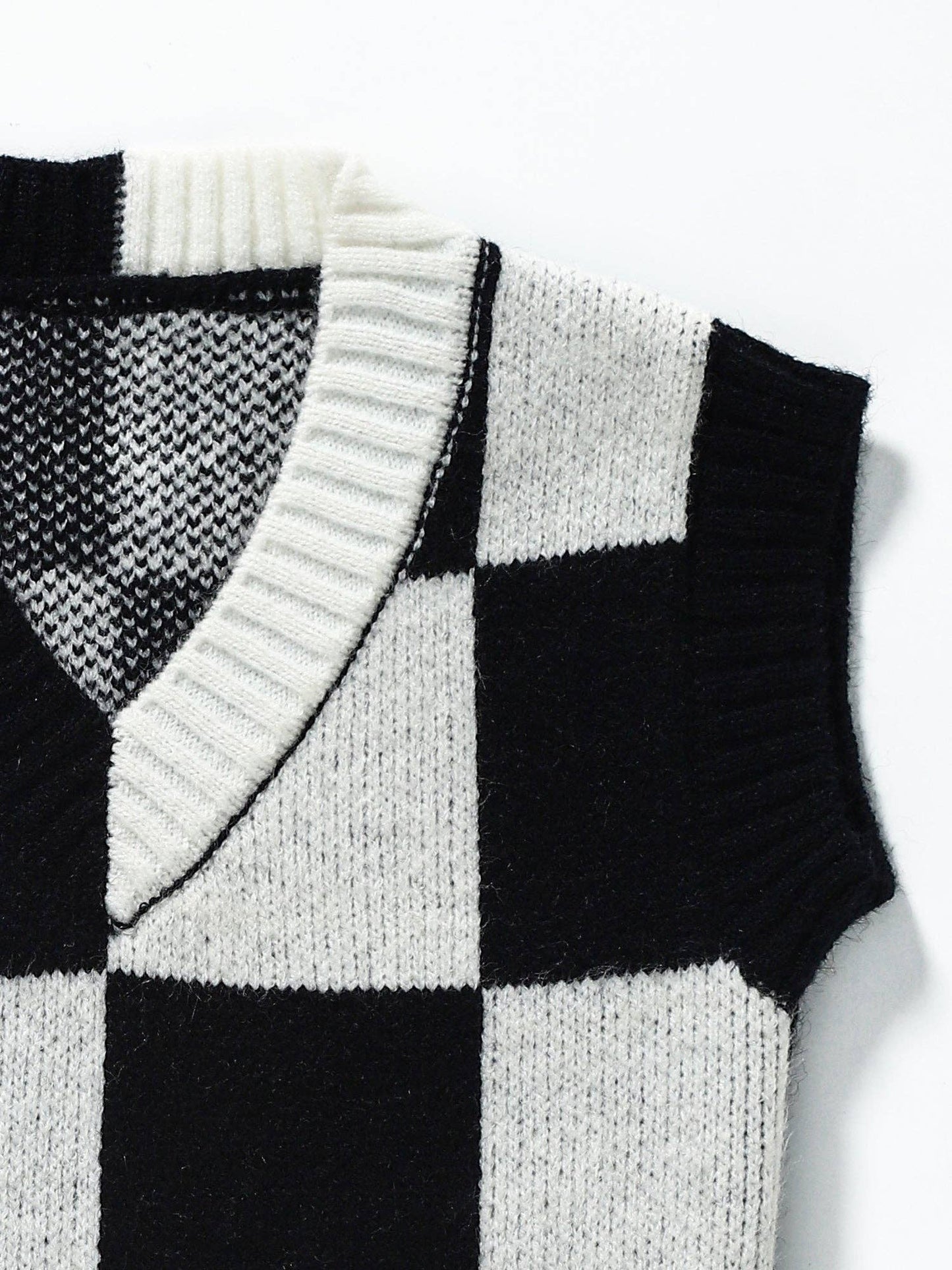 Girls Checkered Sweater Vest