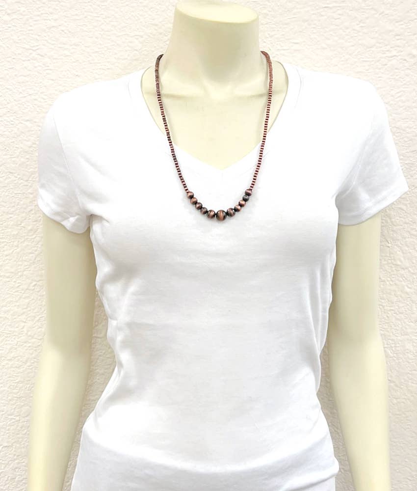 Western Copper-tone Bead Necklace