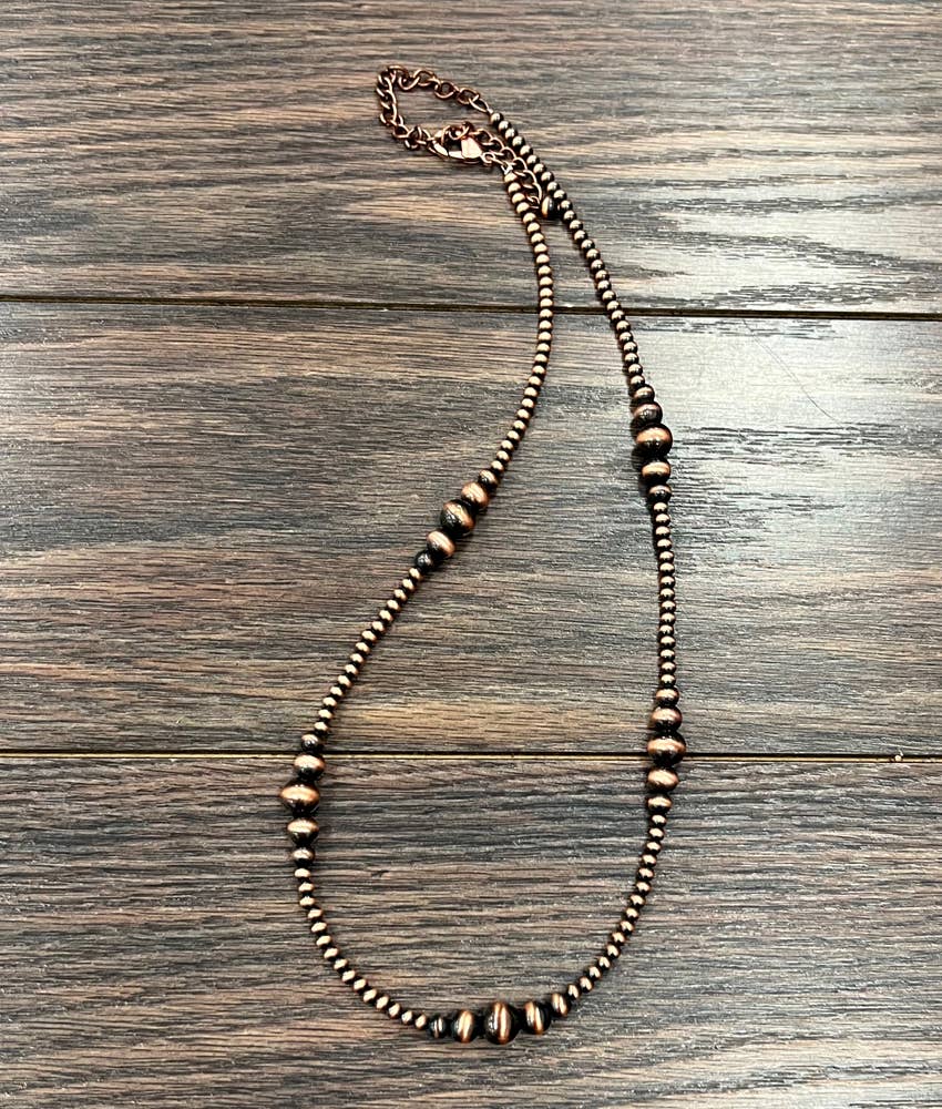 736510, Handmade Copper Navajo Bead Necklace