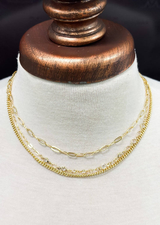 Triple Layer Gold Necklace