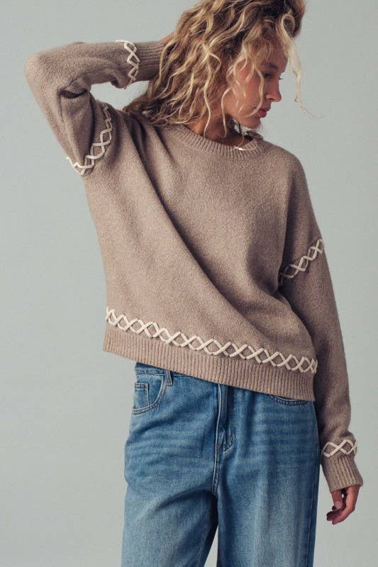 Mocha Stitch Knit Sweater